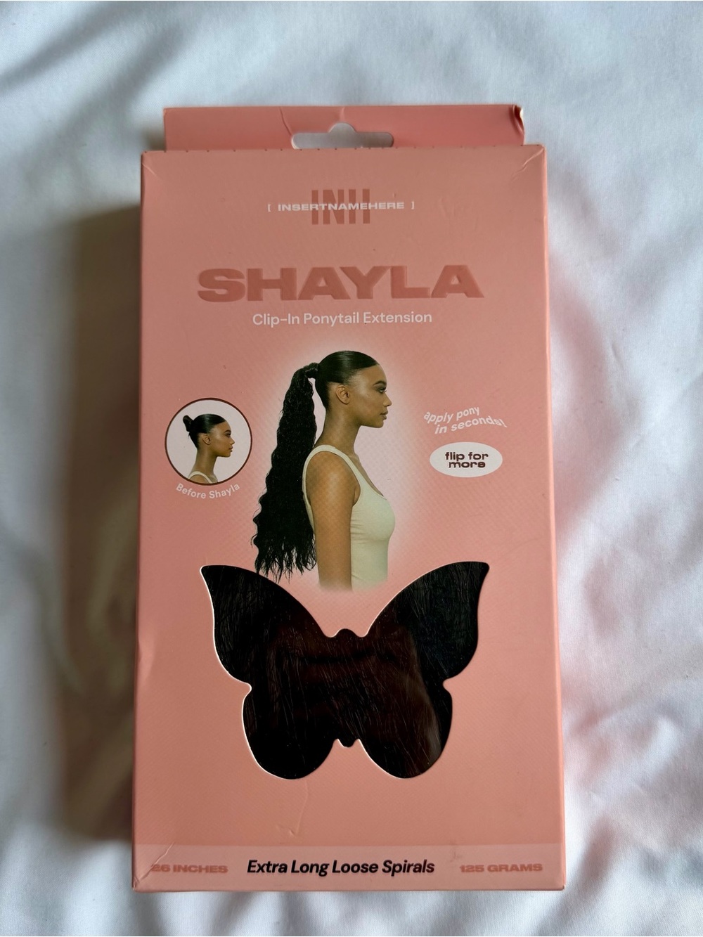 Shayla Clip-In Ponytail Extension - Black Loose Spirals